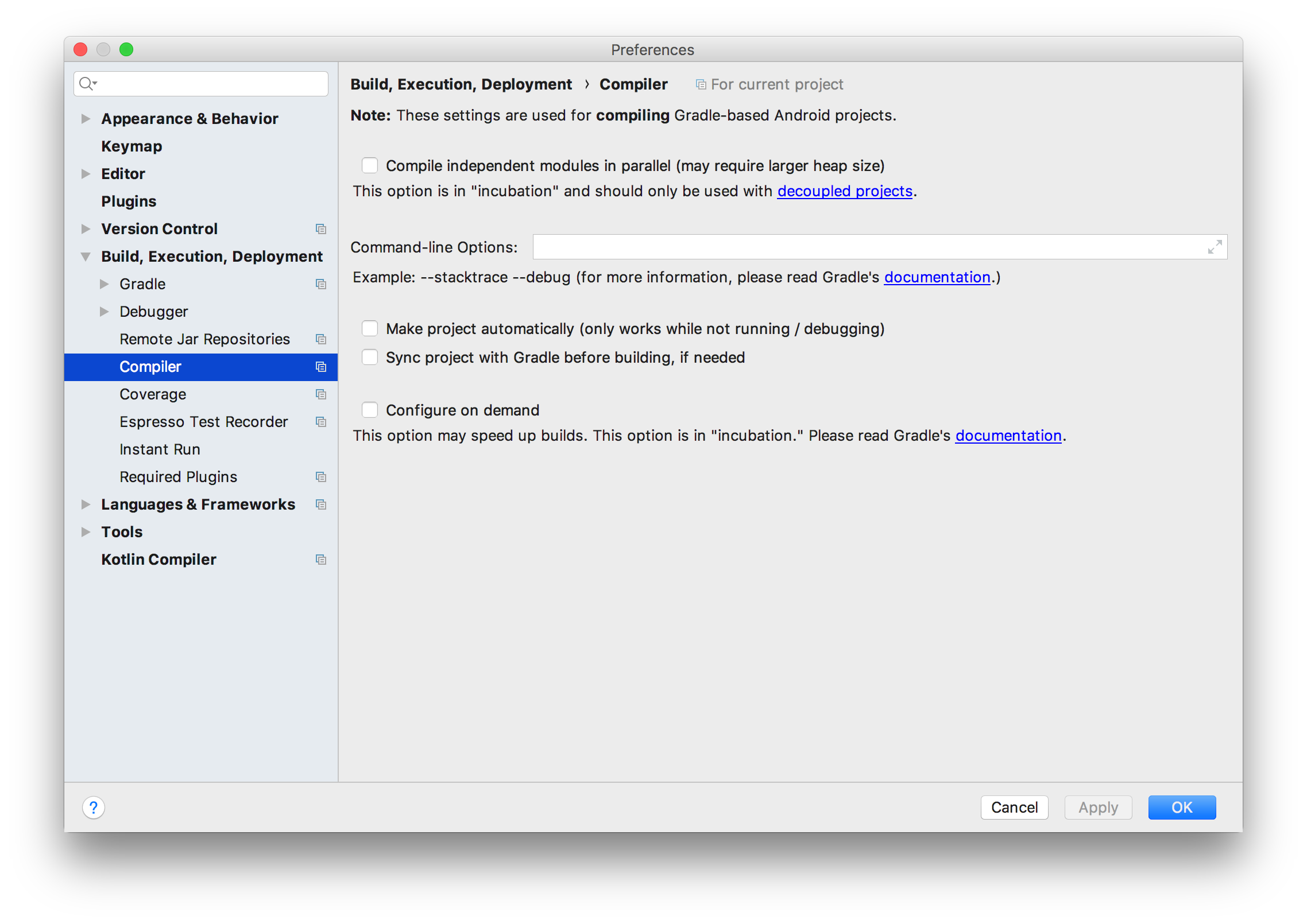 Android Studio Preferences